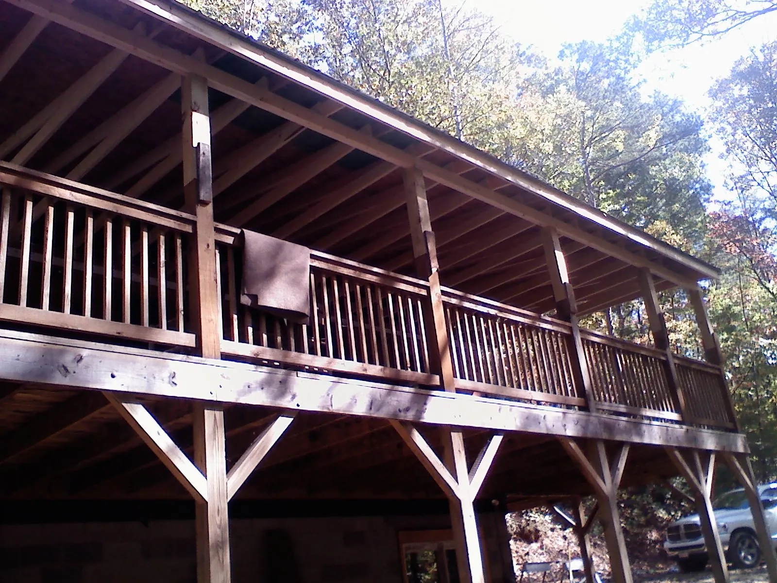 Timber framing under a new elevated porch and deck — Roof Leak Repair in Langsville by Roofing Brothers
